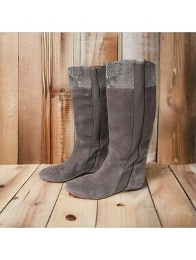 TSUBO Gray Suede Knee High Boots